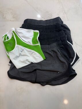 Nike Dri Fit Shorts Lot 4 + Tank Top Women Medium Athletic Bundle